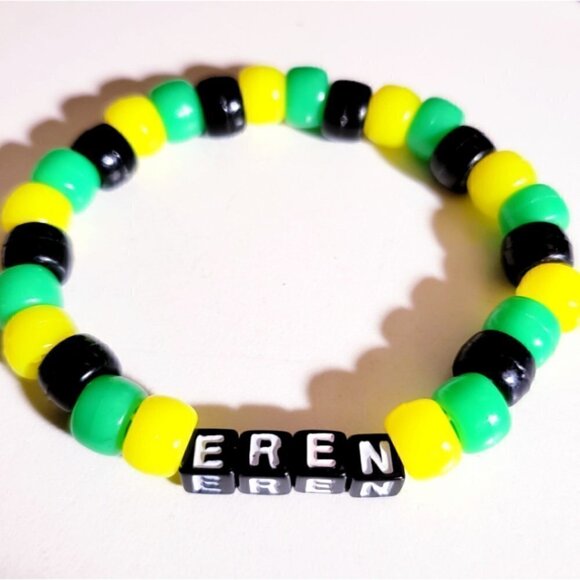 HANDMADE Attack on Titan and Eren Yeager kandi Bracelet set - Picture 4 of 5